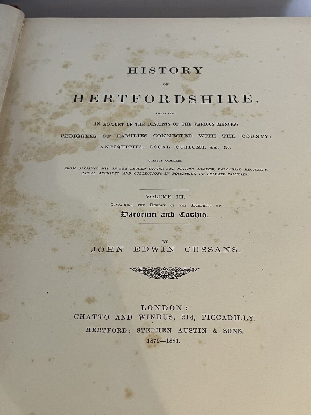 History Of Hertfordshire, Large Victorian Folio, Vol 2 & 3 HUGE VICTORIAN BOOKS