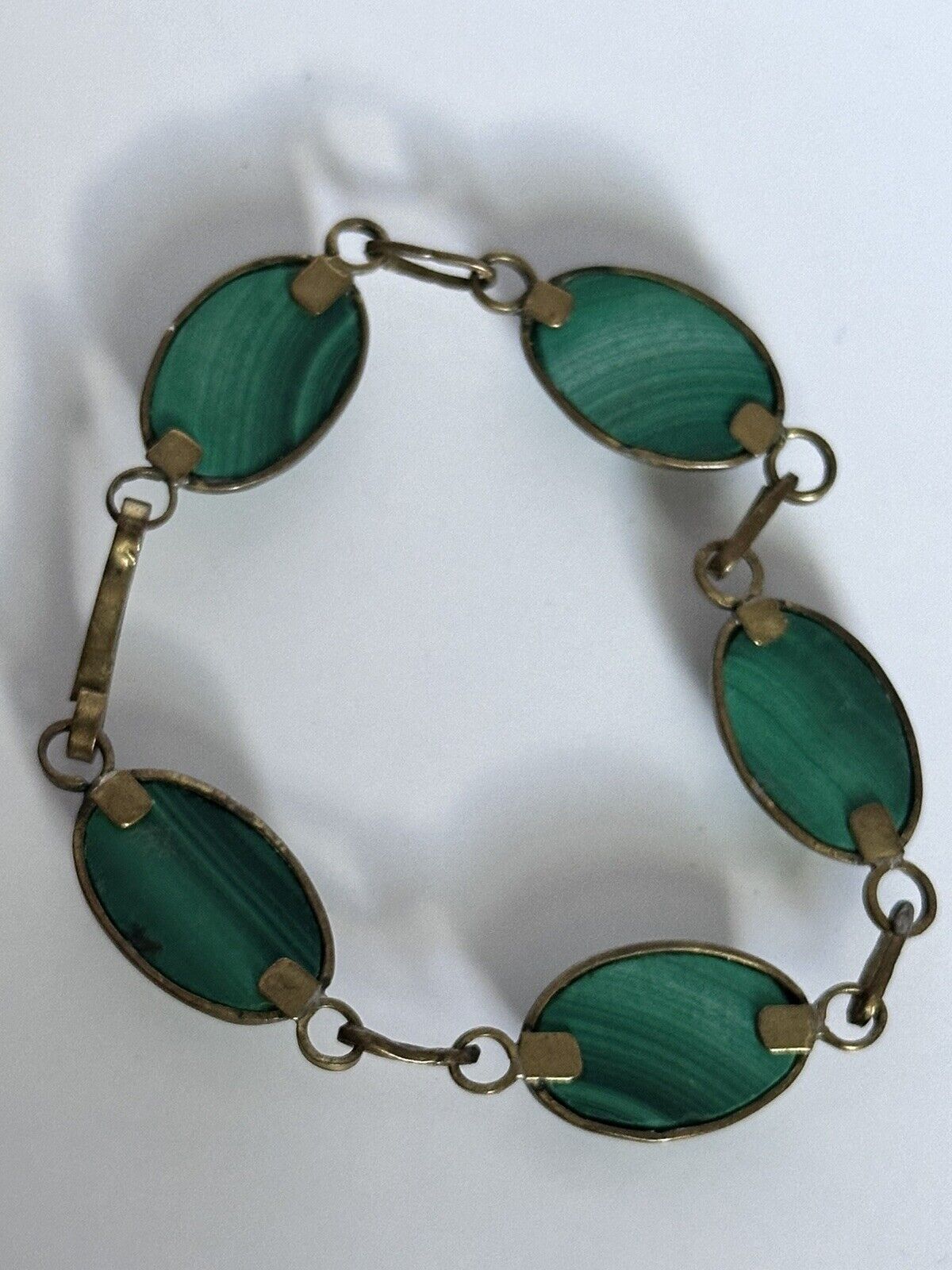 Vintage Malachite Cabochon Bracelet