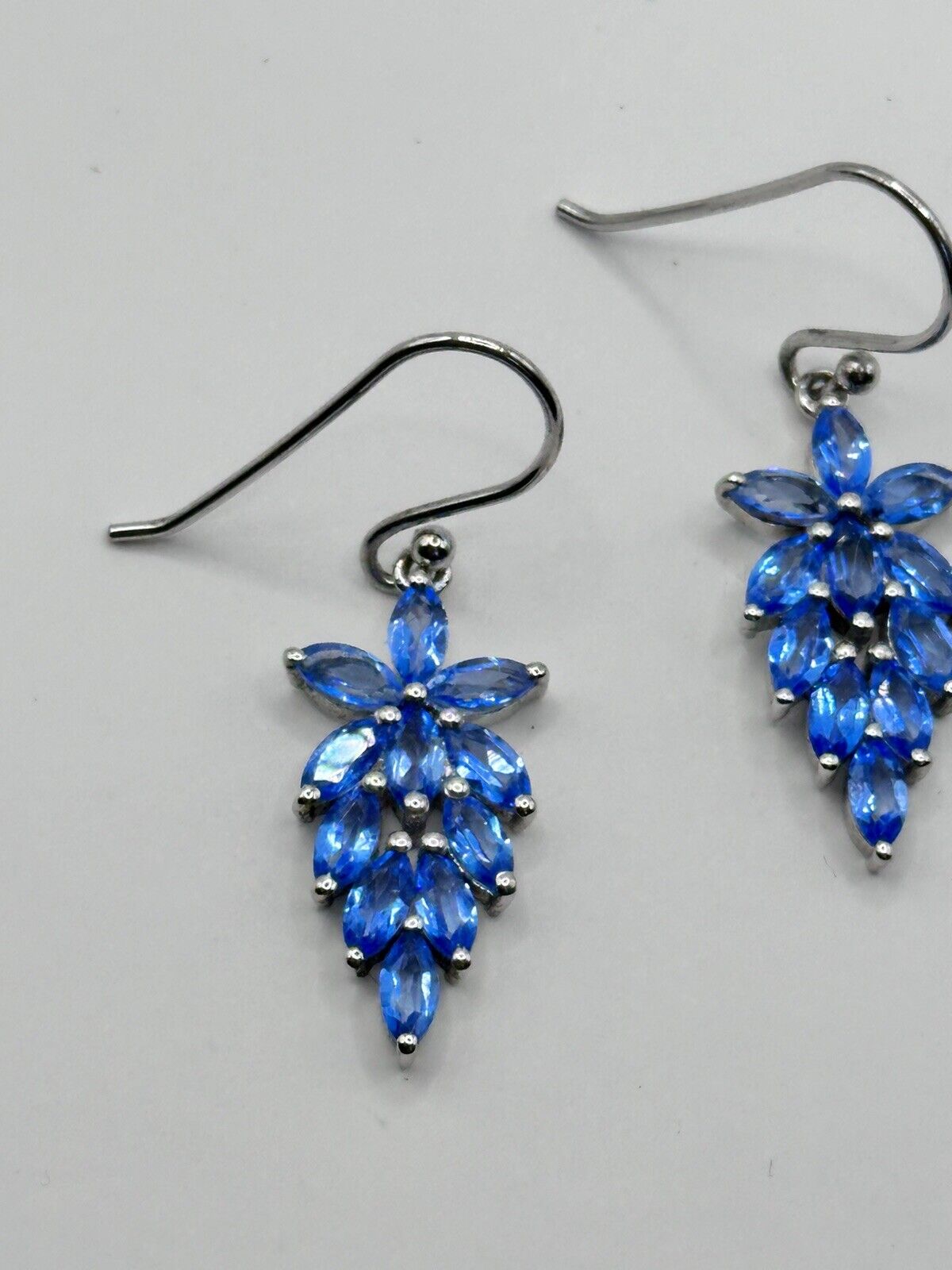 Vintage Silver 925 Blue Stone Drop Earrings