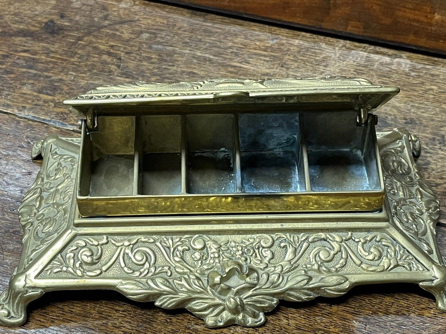 Brass Desk Stamp Box