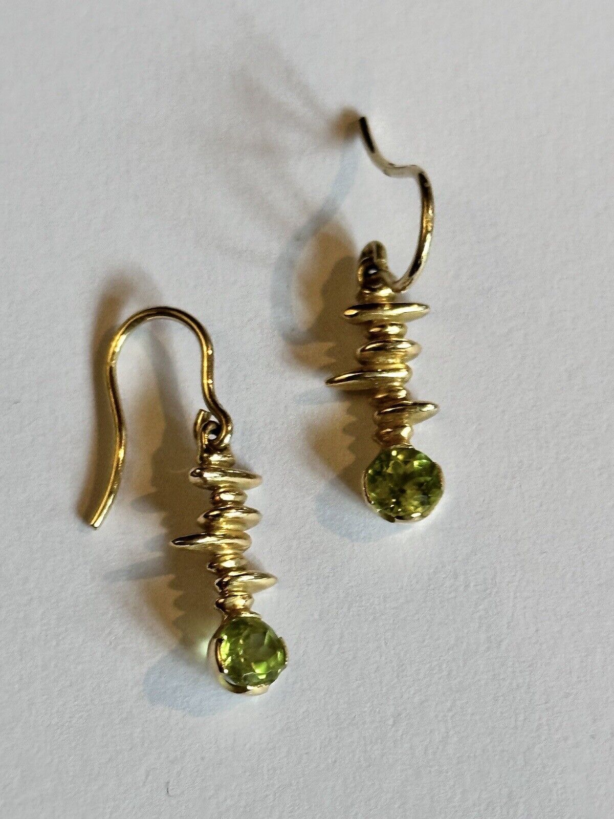 Vintage 14ct Gold Peridot Drop Earrings