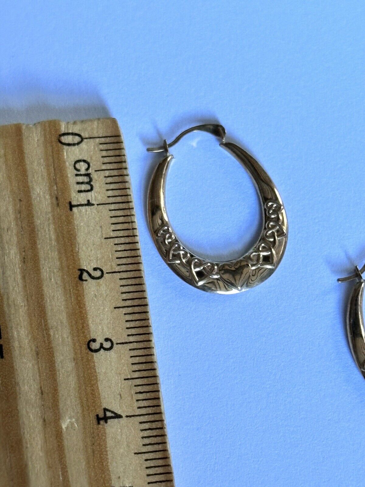 Vintage 9ct Yellow Gold Creole Heart Hoop Earrings