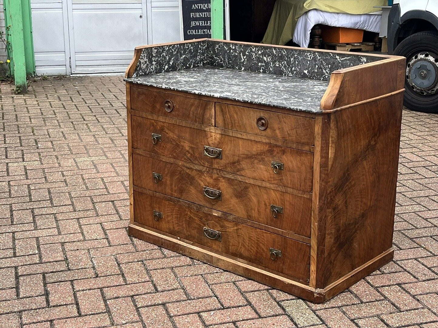 Arts & Crafts Walnut Chest Of Drawers.