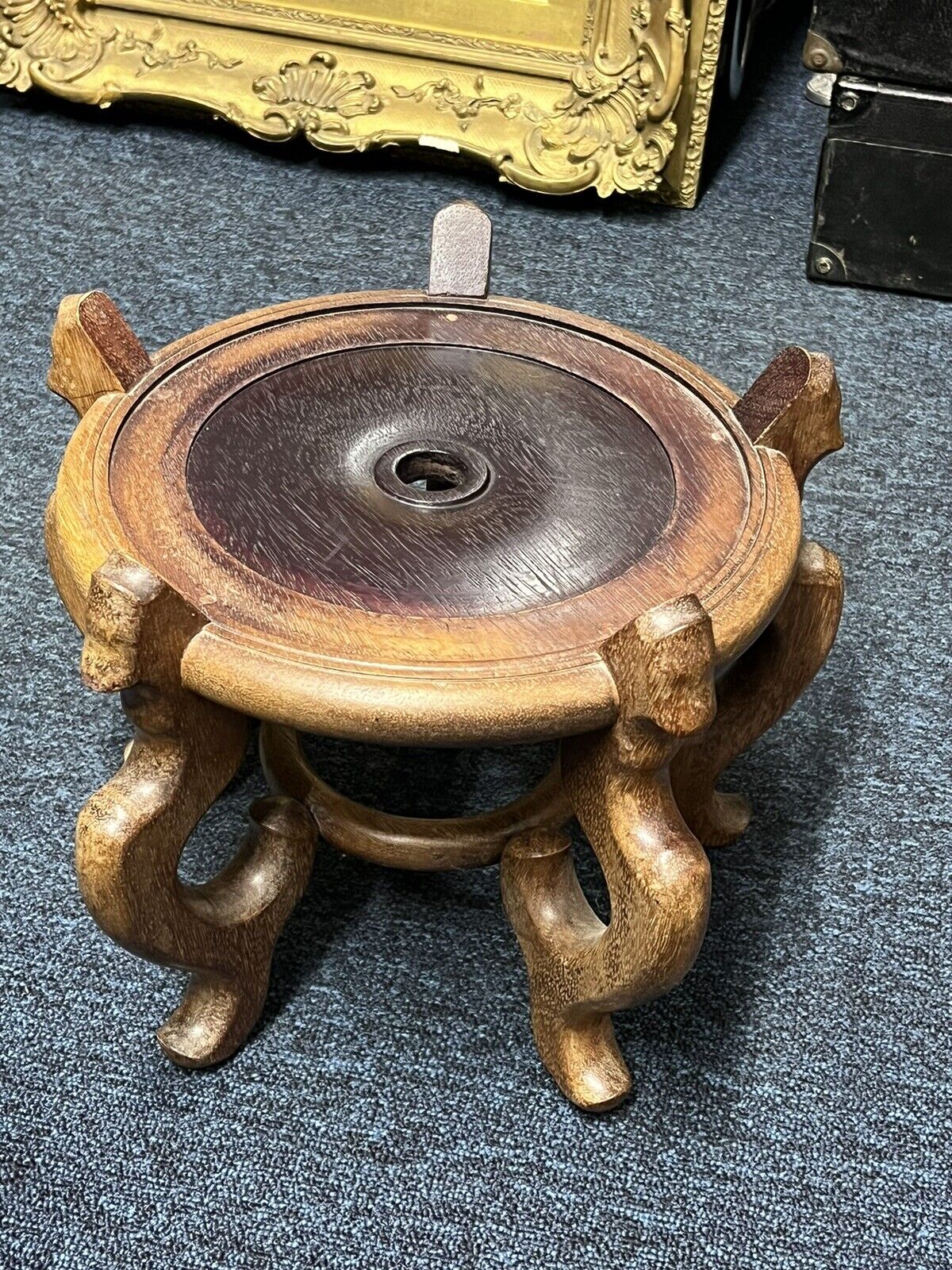 Chinese Canton Jardiniere On Wooden Stand