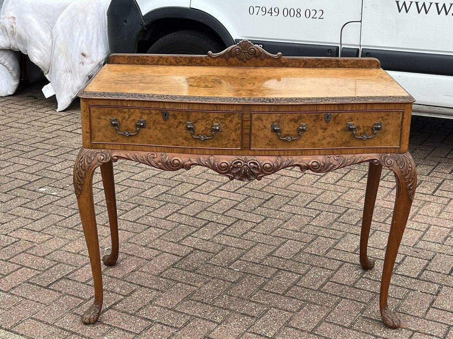 Art Deco Epstein Walnut Console Table, Side Table, Server, Sideboard