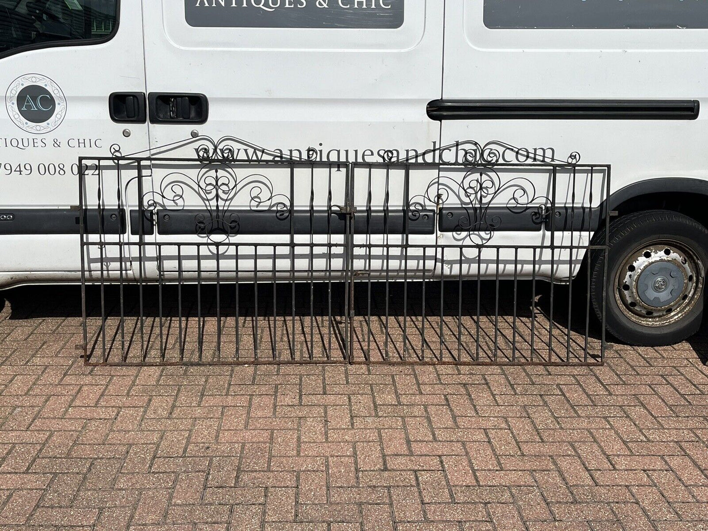 Pair Of Old Cast Iron Driveway Gates