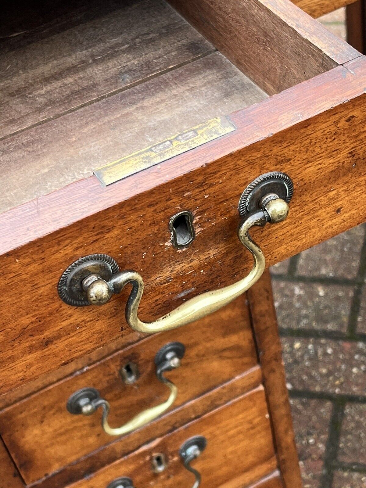 George III Mahogany Desk. Superb Proportions.