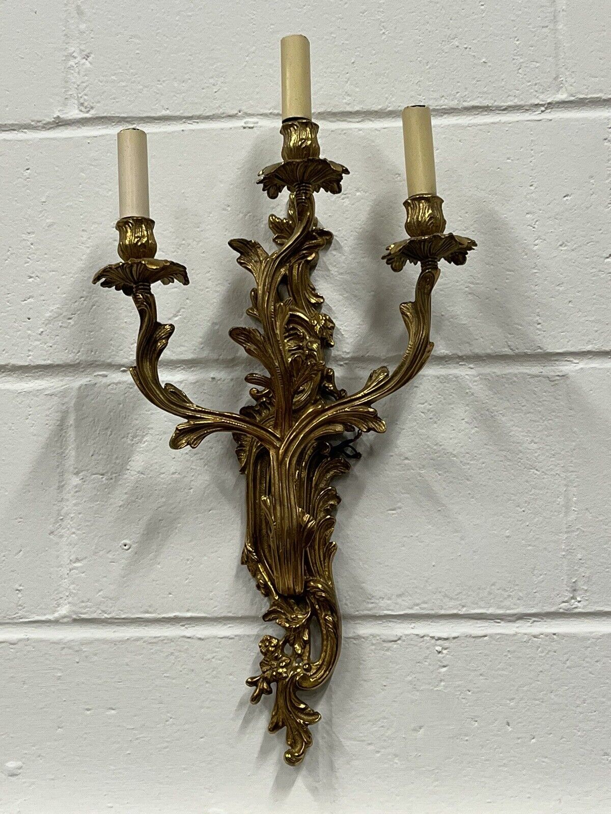 Brass Wall Sconce. Antique French Style Wall Light.