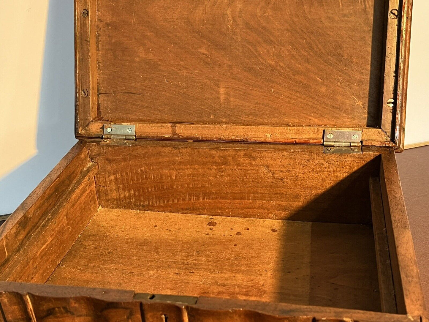 Victorian Walnut Jewellery/ Trinket Box With Drawer