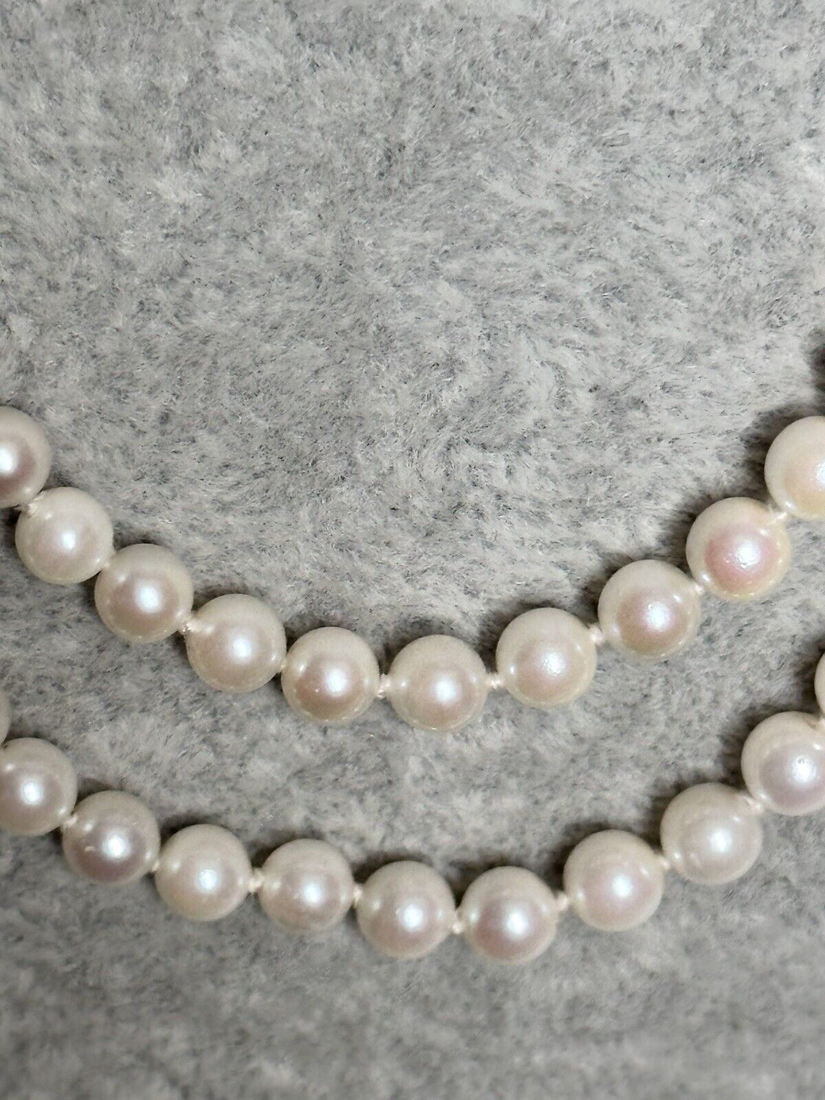 Vintage 585 14ct Gold Sapphire Clasp Graduated Cultured Pearl Necklace