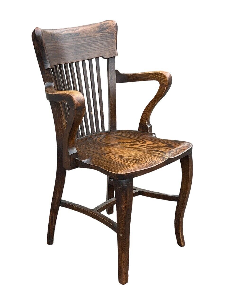 Edwardian Oak Desk Chair , Superb Quality, Stamped Boardmans