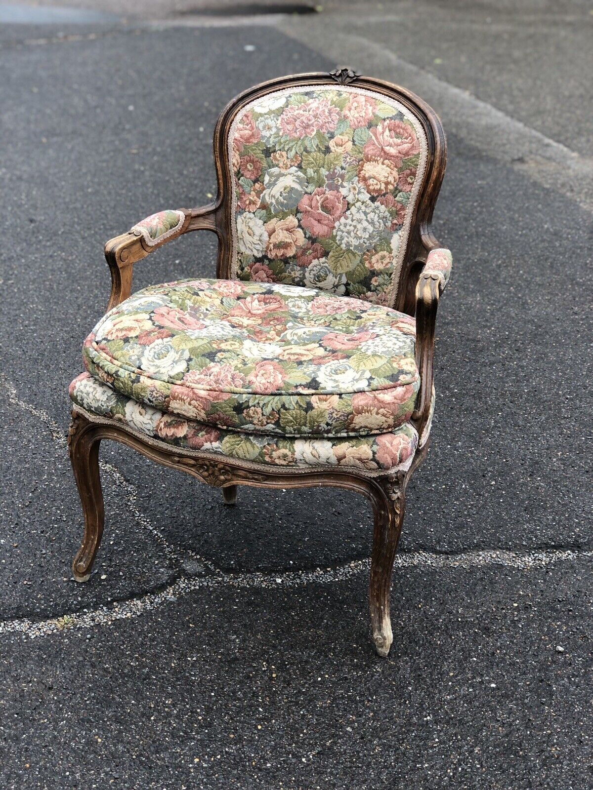 French Armchair With Tapestry Upholstery