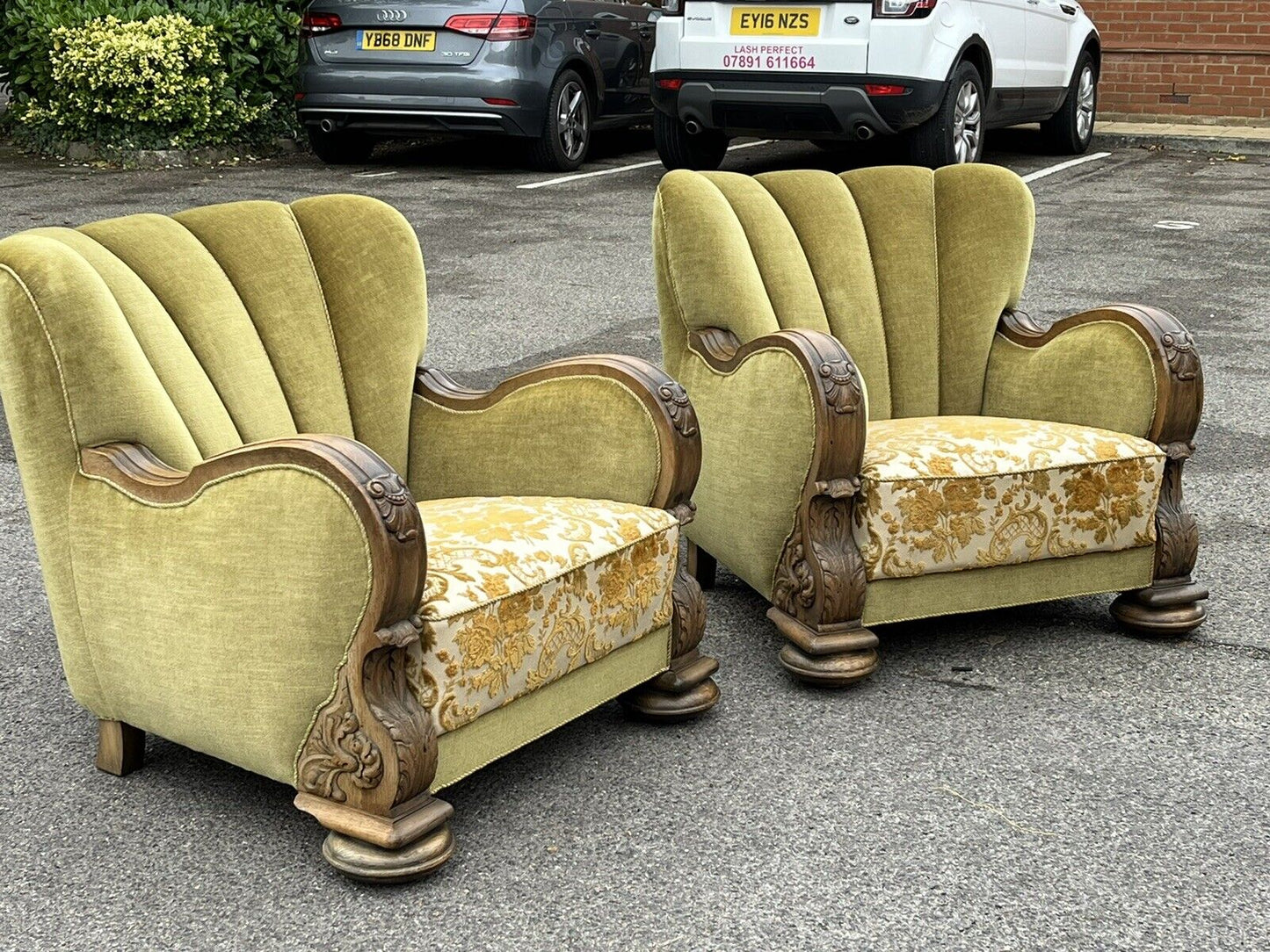 Cloudback Armchairs Very Much Art Deco Inspired, Circa 1970 Mid-Century