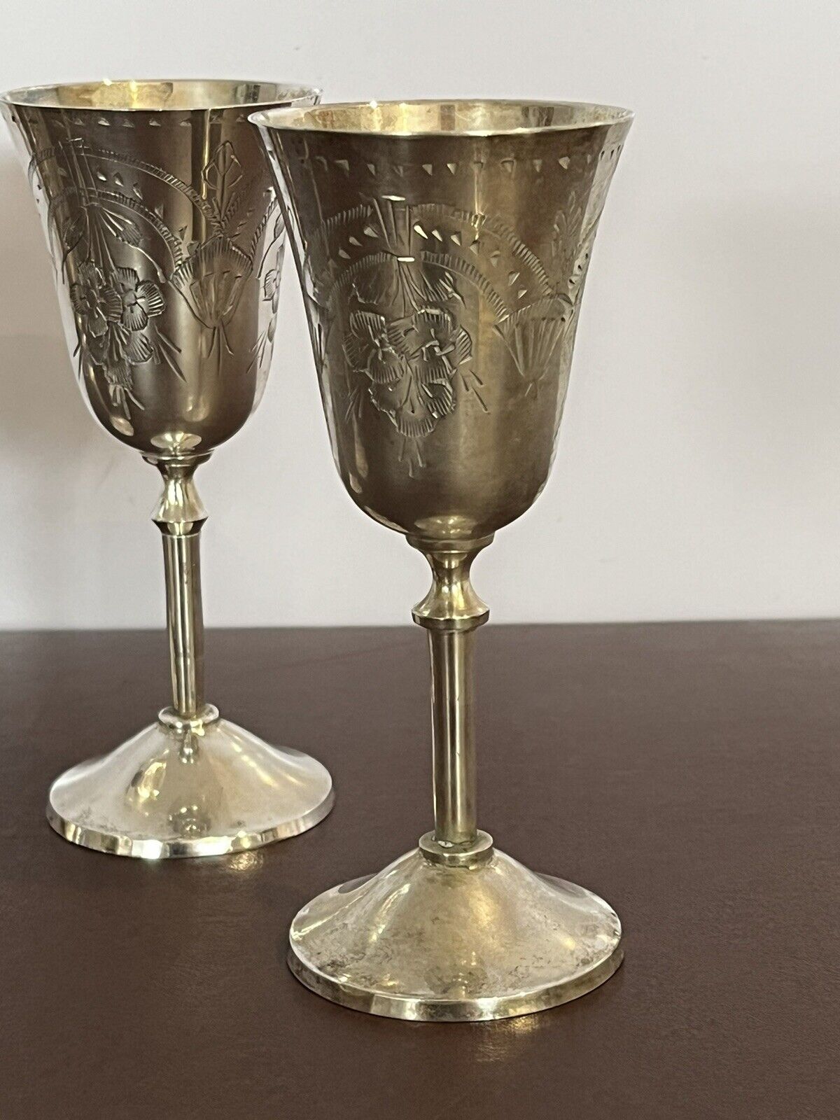 Silver plated vintage goblets sale