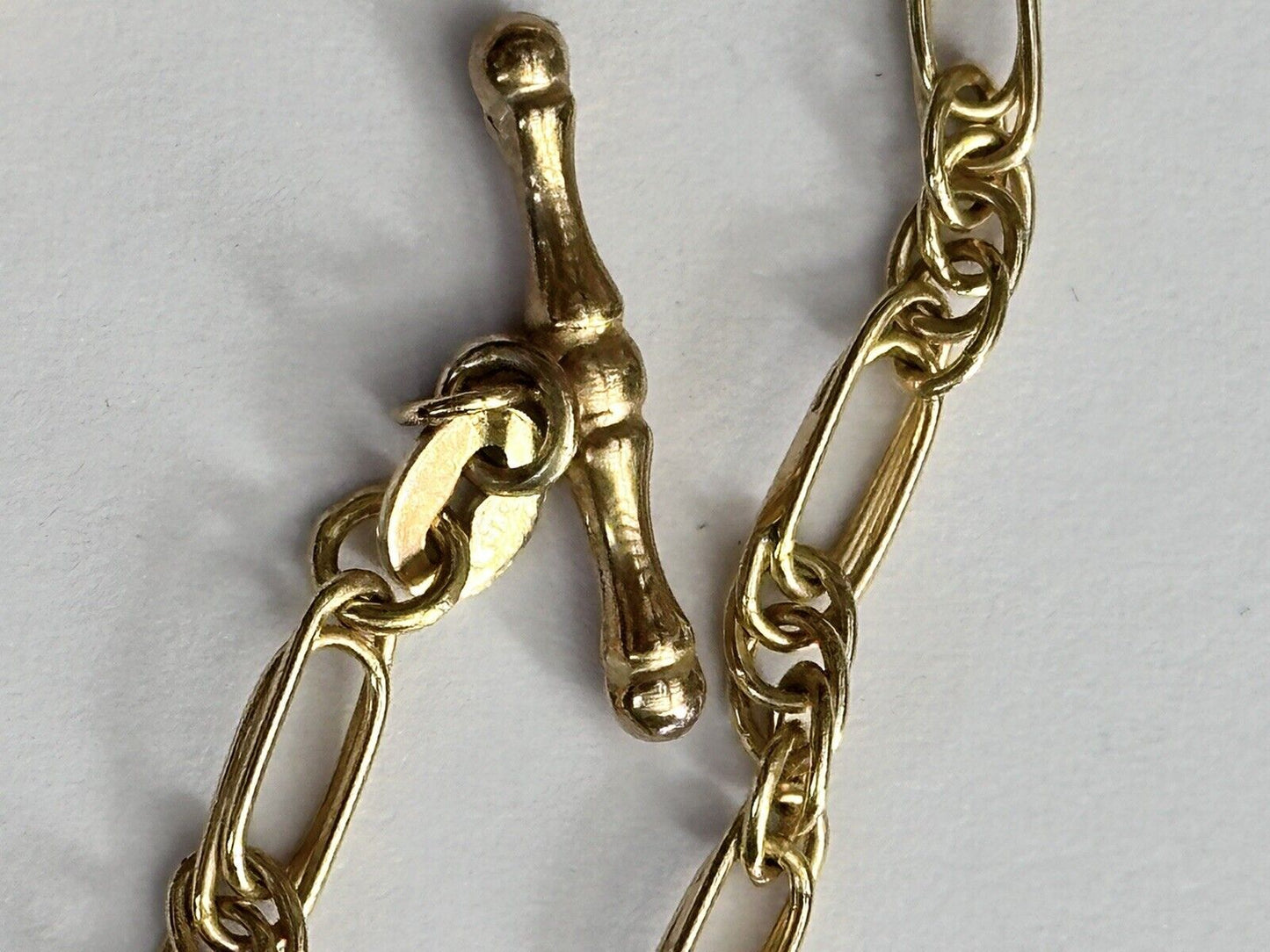 Vintage 9ct Gold Fob Chain T-Bar Cross Crucifix Necklace