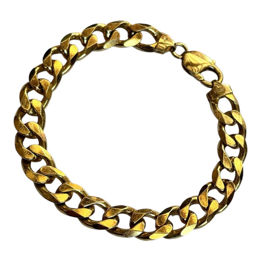 Unisex Silver 925 Gold Plated Curb Chain Bracelet  40.96g