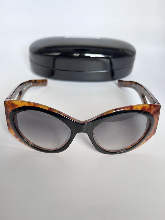 Vintage Stylish Moschino Tortoise And  Black Framed Sunglasses With Case