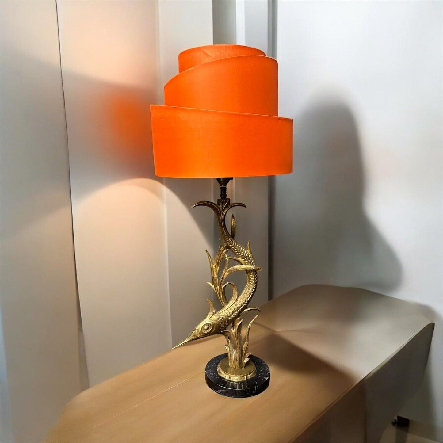 Mid Century Brass Swordfish Lamp