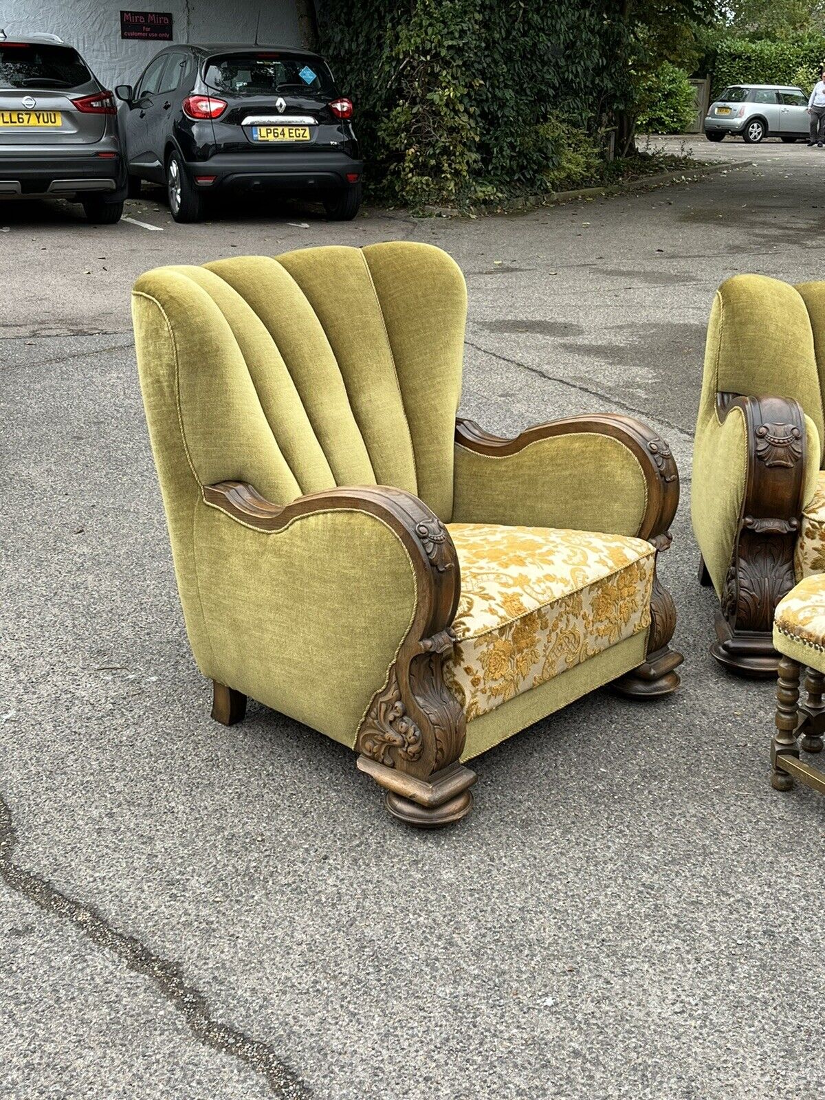 Cloudback Armchairs Very Much Art Deco Inspired, Circa 1970 Mid-Century