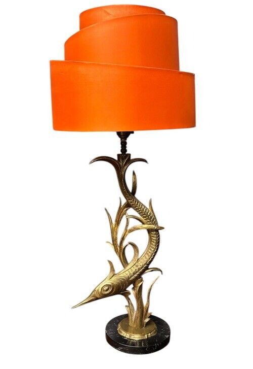 Mid Century Brass Swordfish Lamp