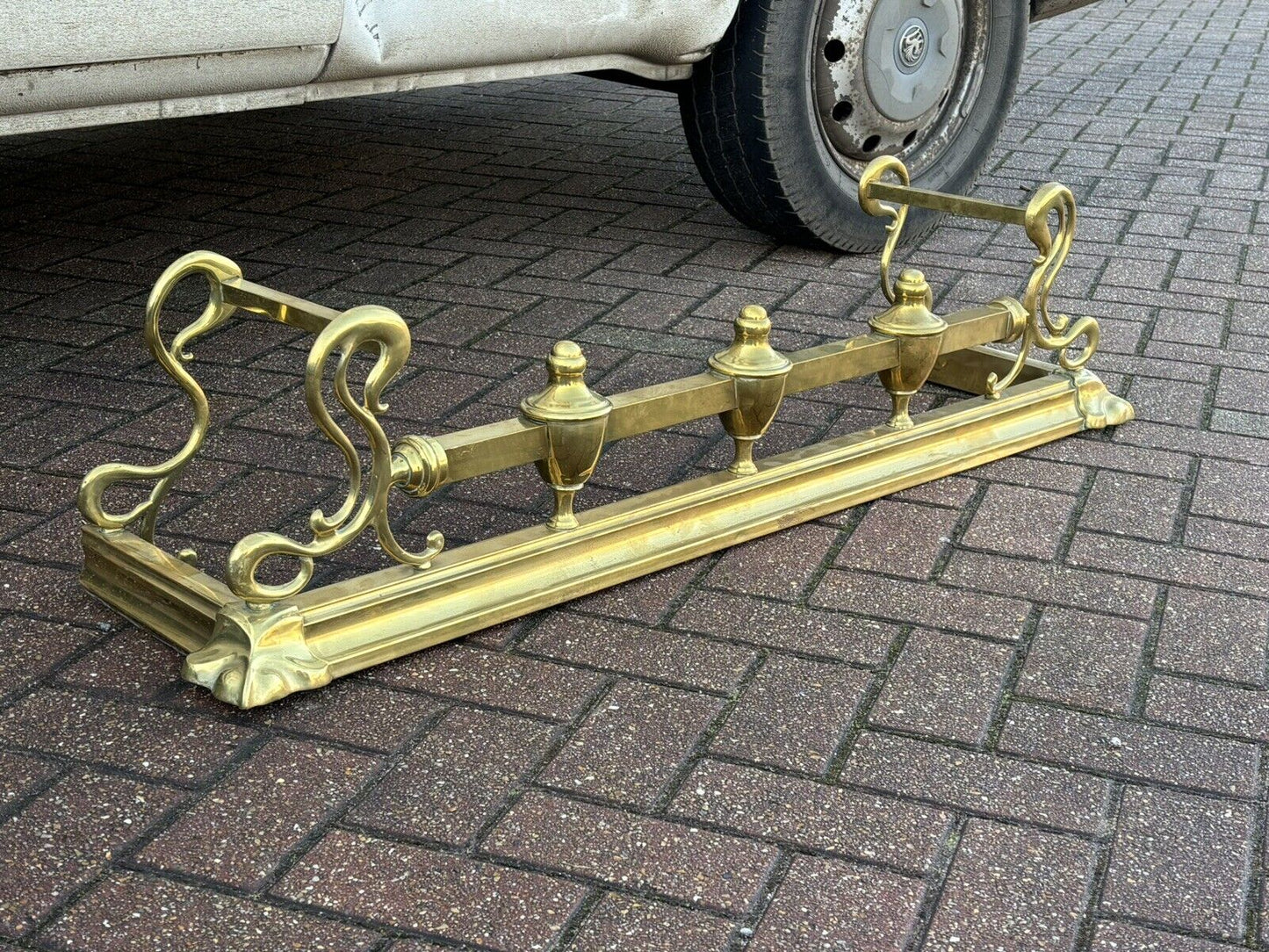 Victorian Brass Fender For A Fireplace