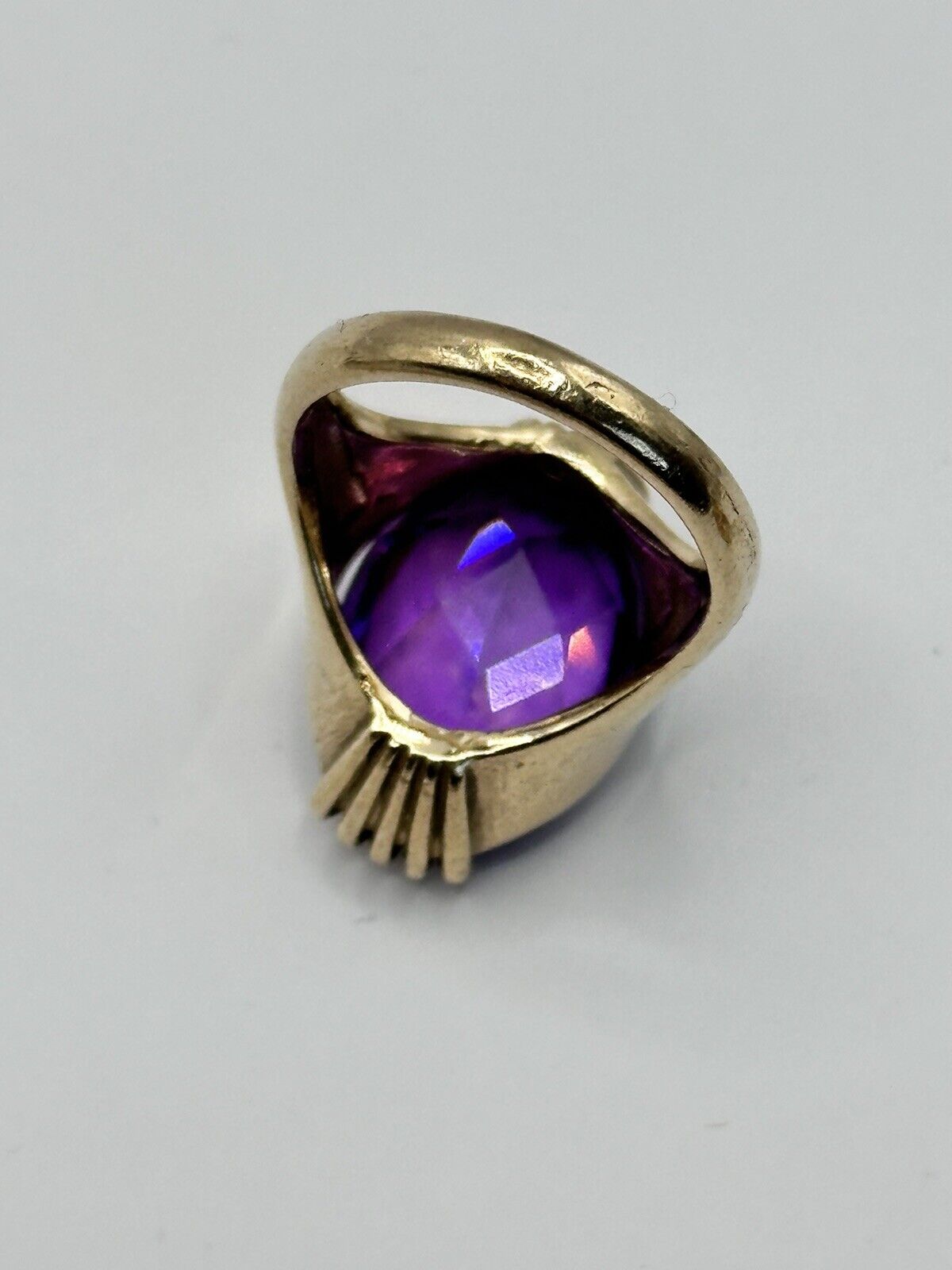 Vintage 9ct Gold Amethyst Statement Cocktail Ring