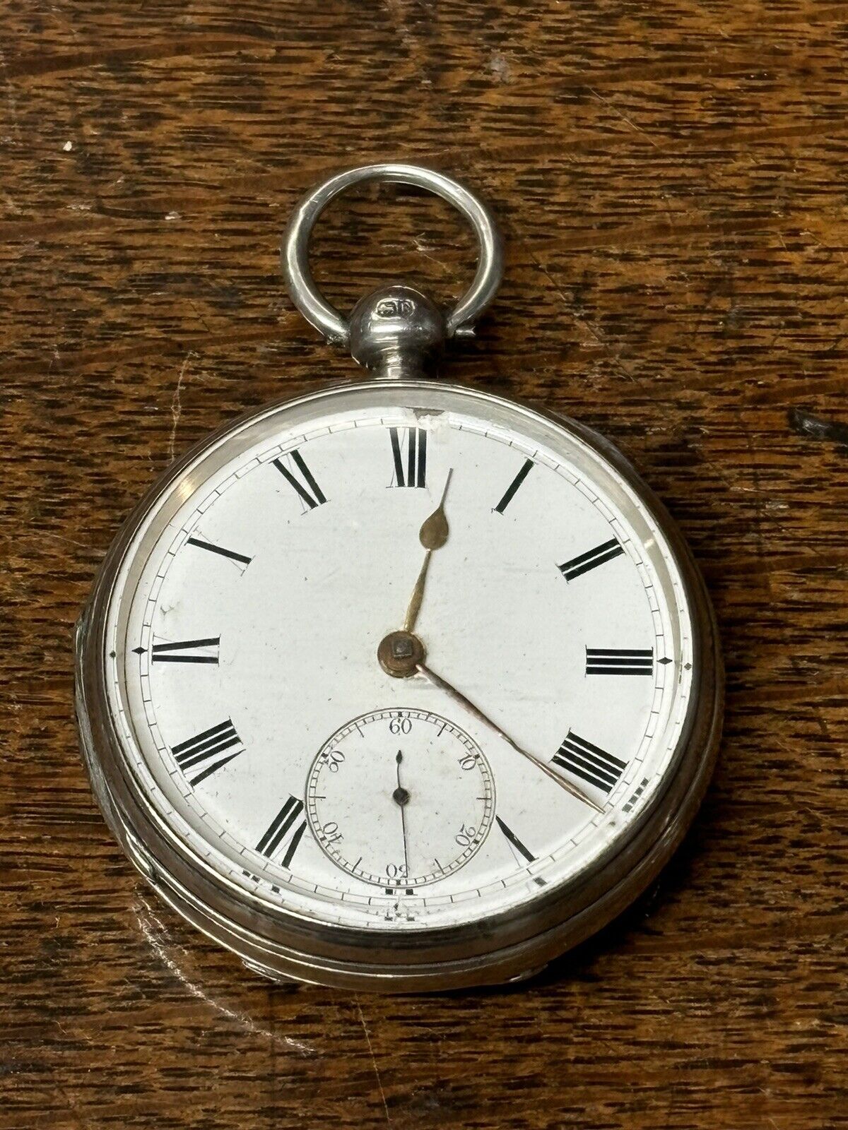 Men's Silver Pocket Watch. When Wound Ticking away Nicely