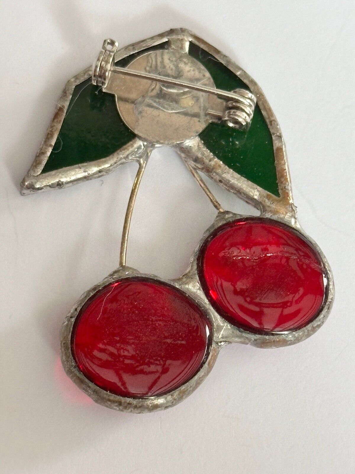 Vintage Glass Cherries Statement Brooch