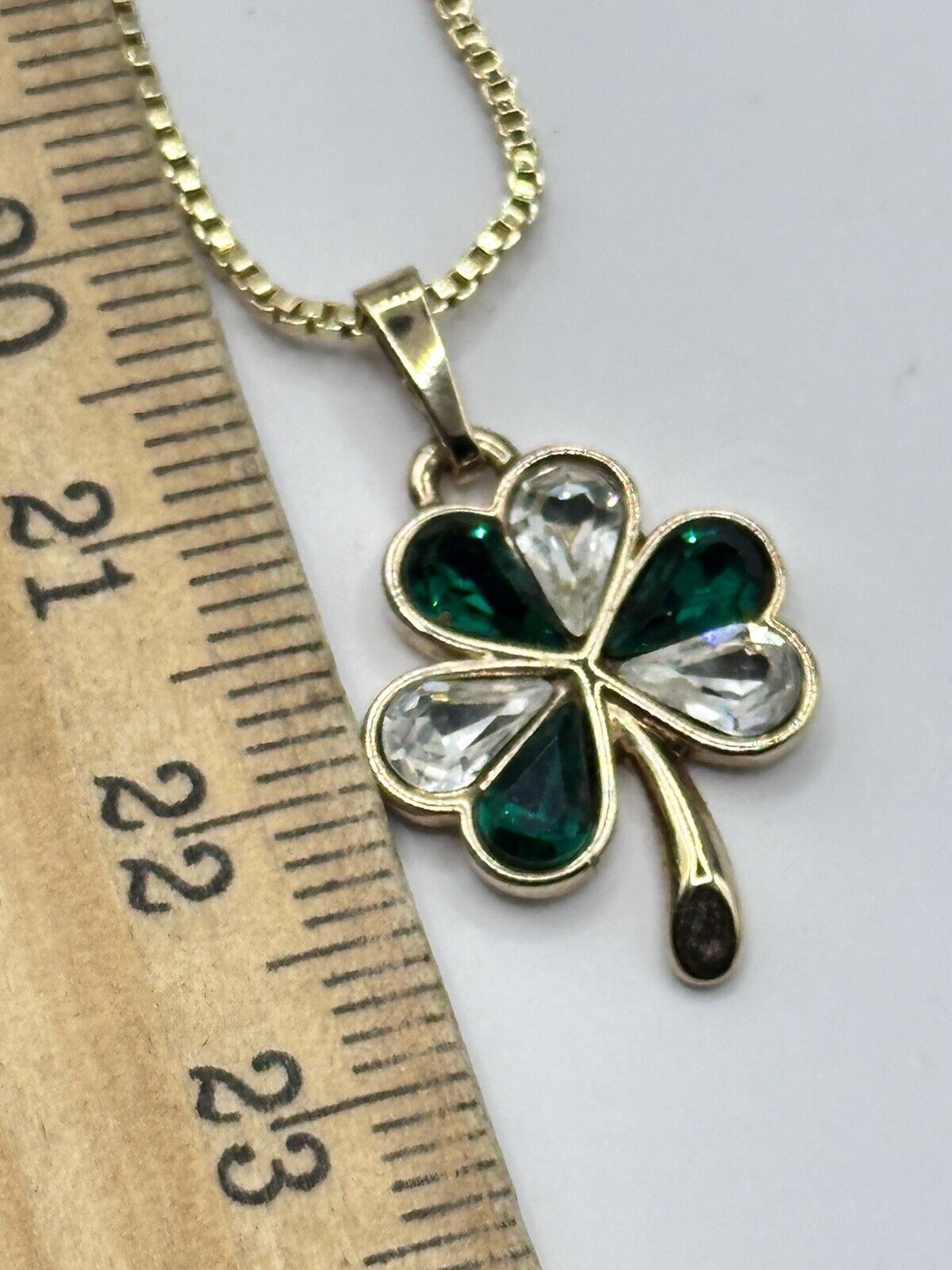 Vintage Sol D’Or Gold Plated Shamrock Lucky Pendant Necklace