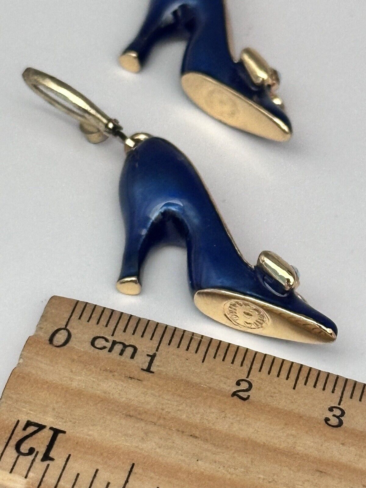 Vintage Butler And Wilson Blue Pink Shoe Earrings