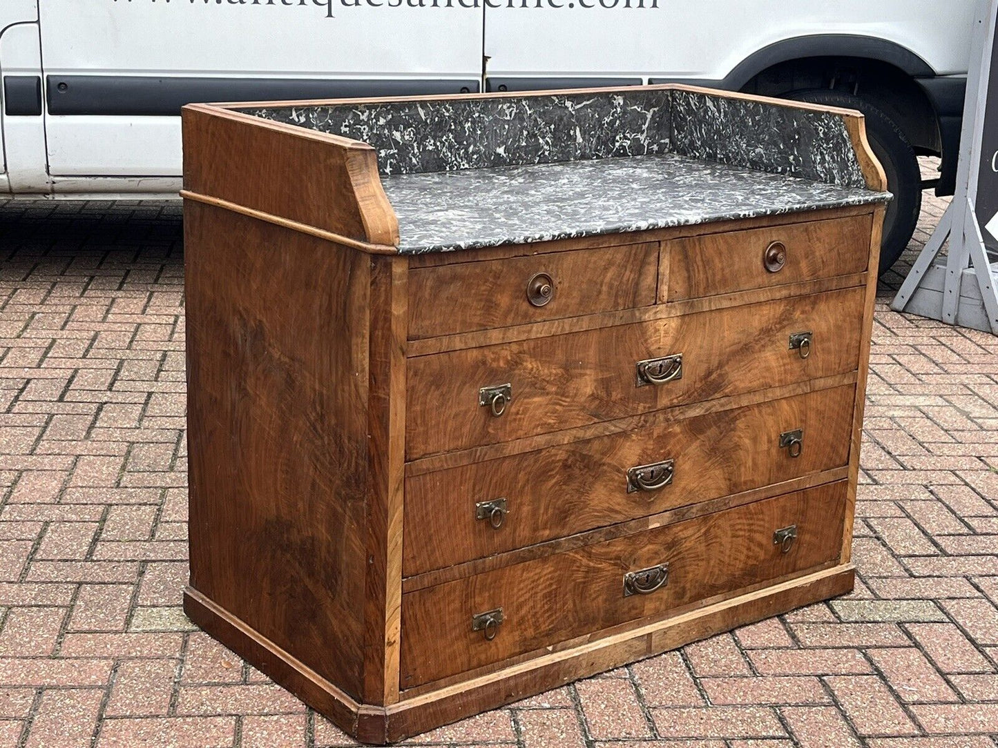 Arts & Crafts Walnut Chest Of Drawers.