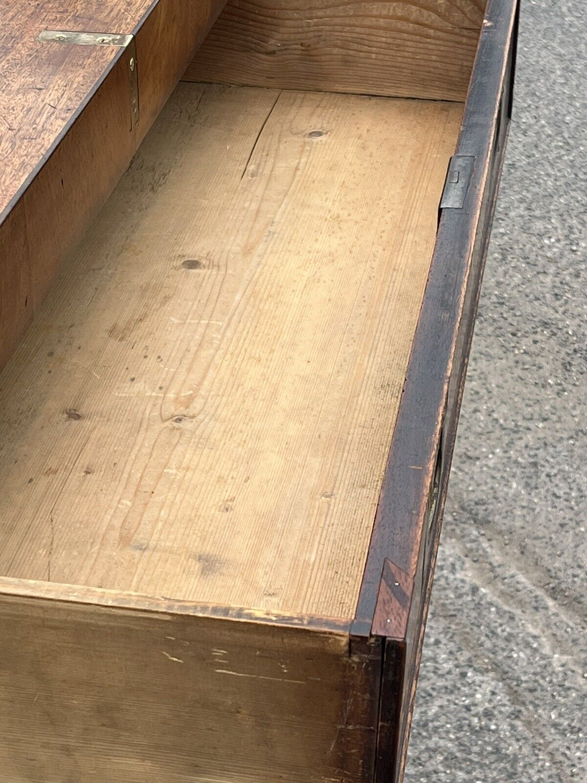 Campaign Chest Of Drawers. Brass Handles & Brass Bound.