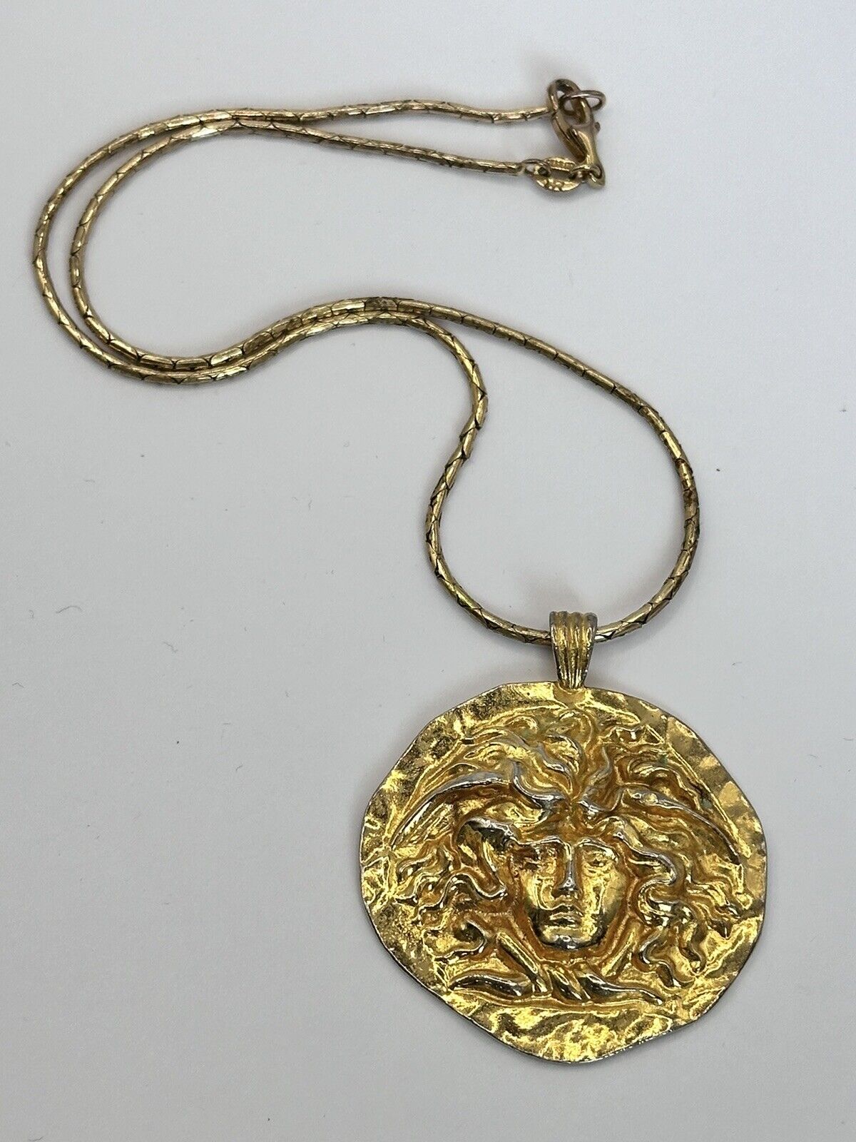 Vintage Signed Sphinx Statement Pendant Necklace