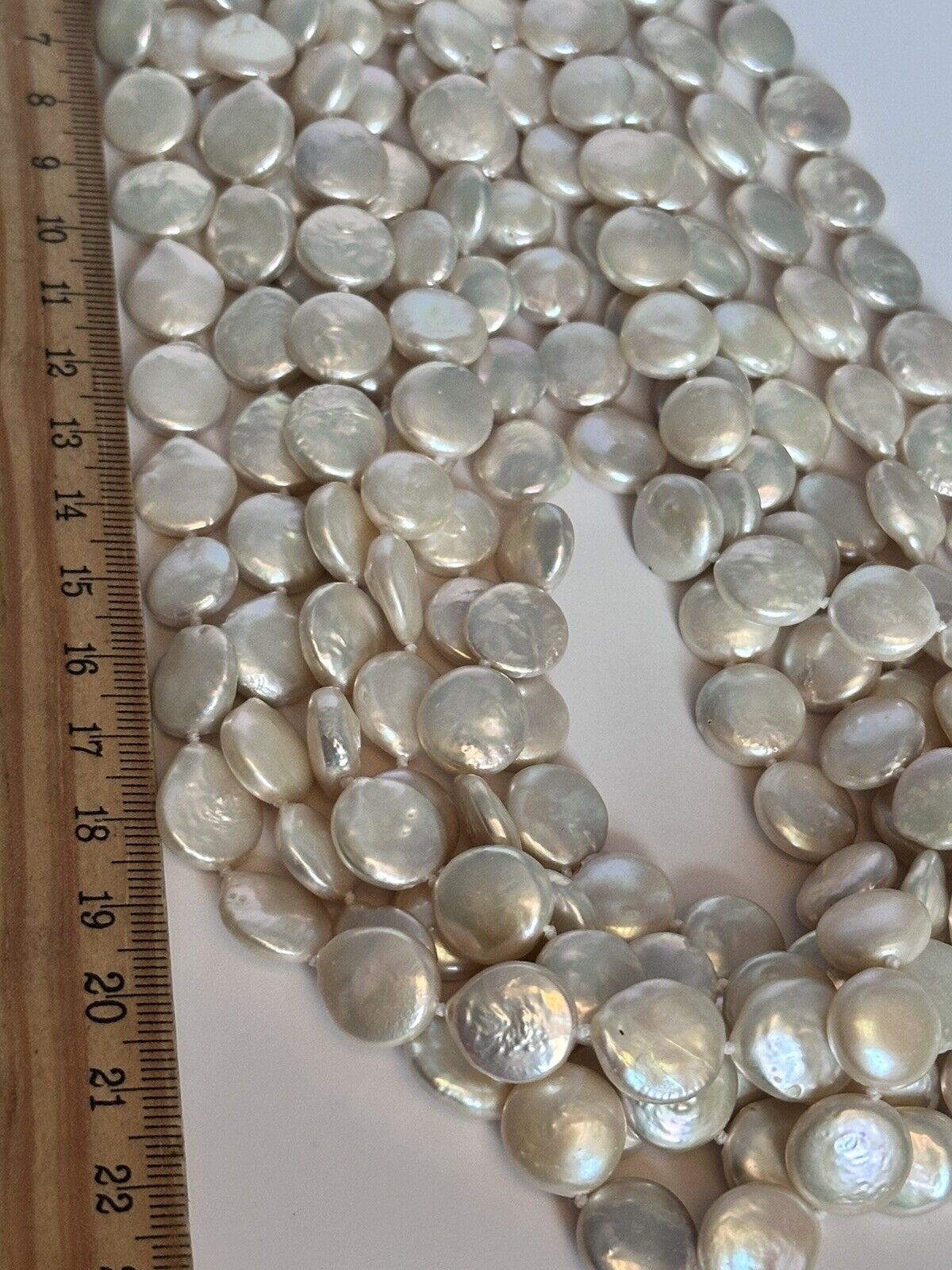 Statement Multistrand Button Pearl Sterling Silver Clasp Necklace Bracelet Set