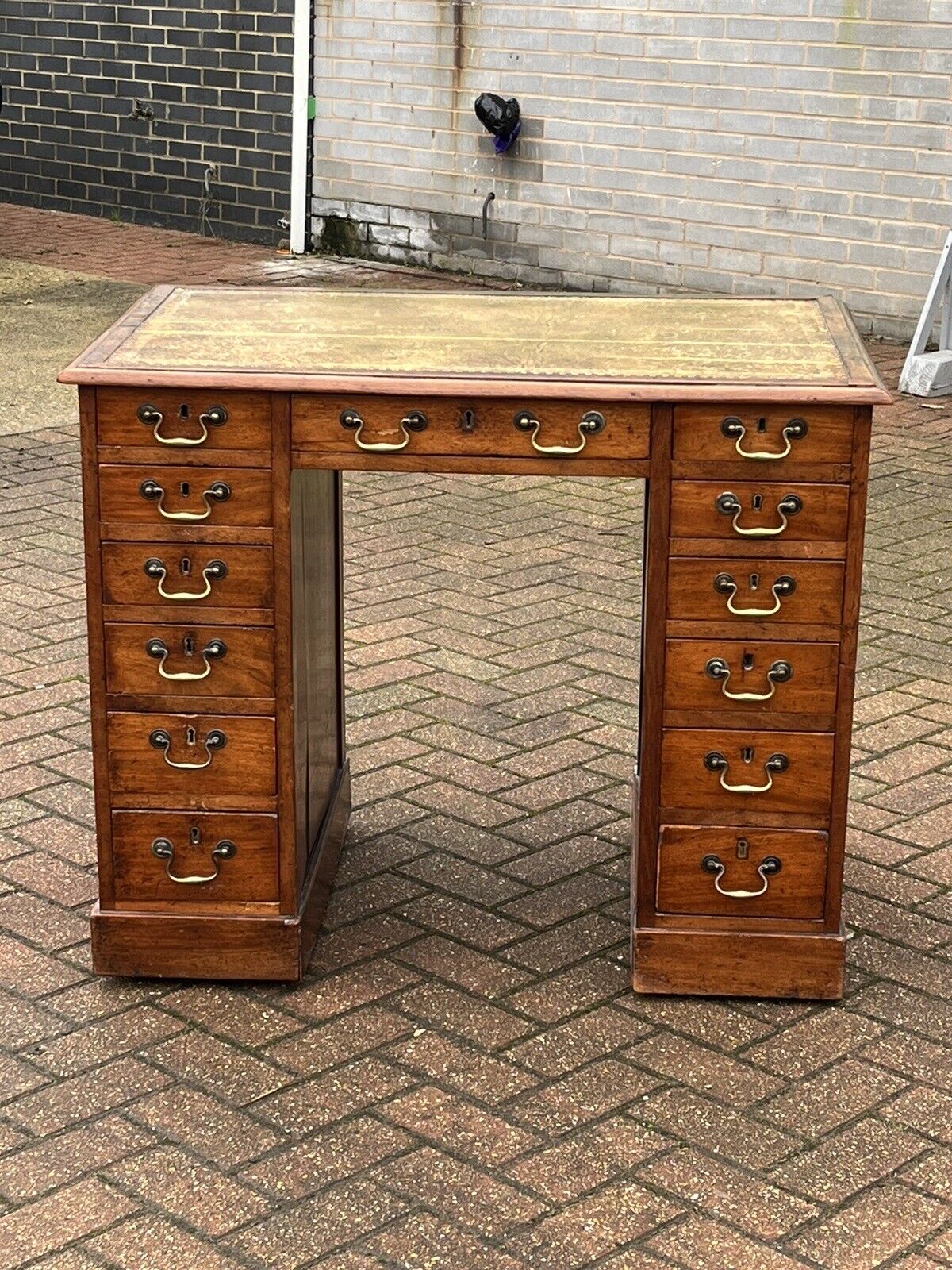 George III Mahogany Desk. Superb Proportions.