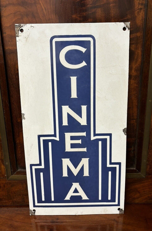 Cinema Enamel Sign.