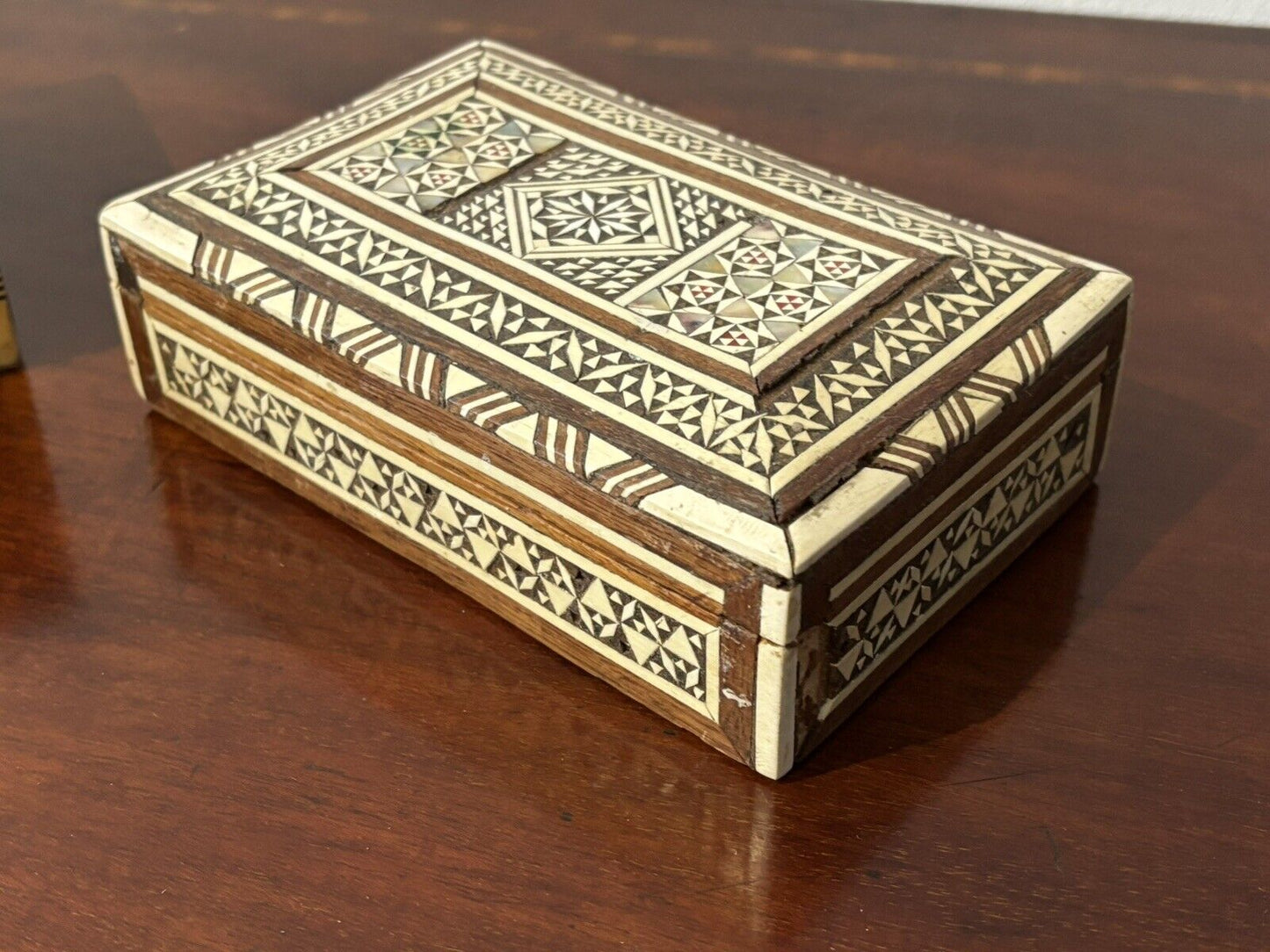 Pair Of Spanish Inlaid Jewellery Or Trinket Boxes