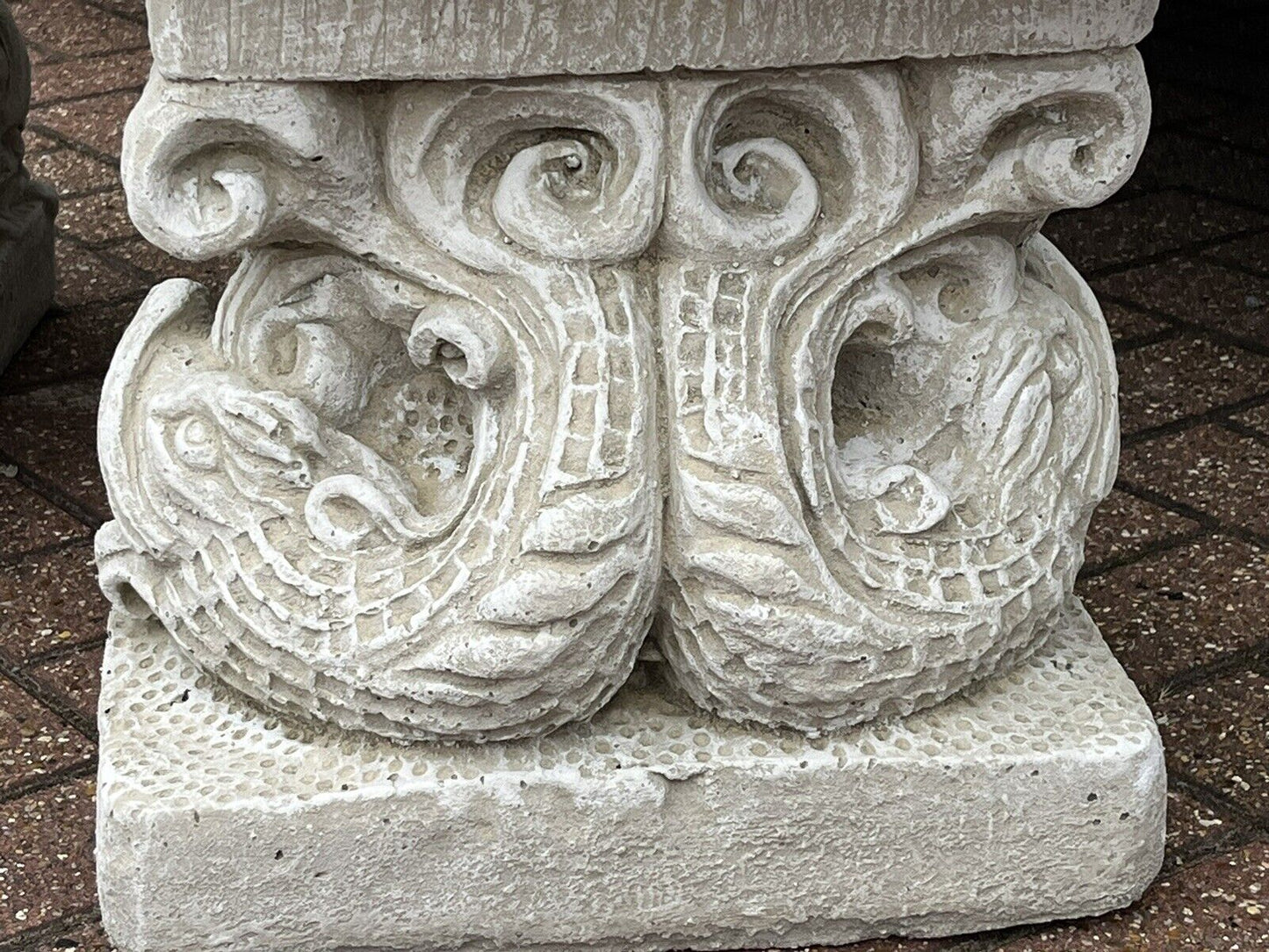 Garden Bench Decorated With Koi Carp