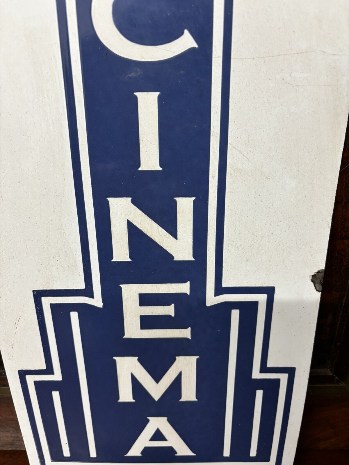 Cinema Enamel Sign.