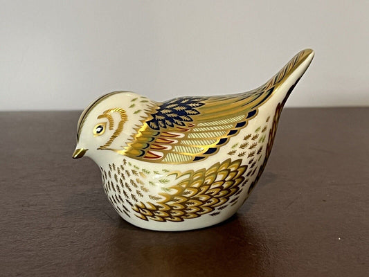 Royal Crown Derby Bird Paperweight, Gold Stopper.