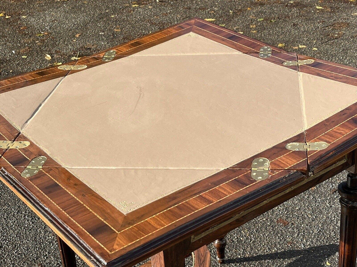 Chess & Games Table With Inlaid Top And Opening Playing Area.