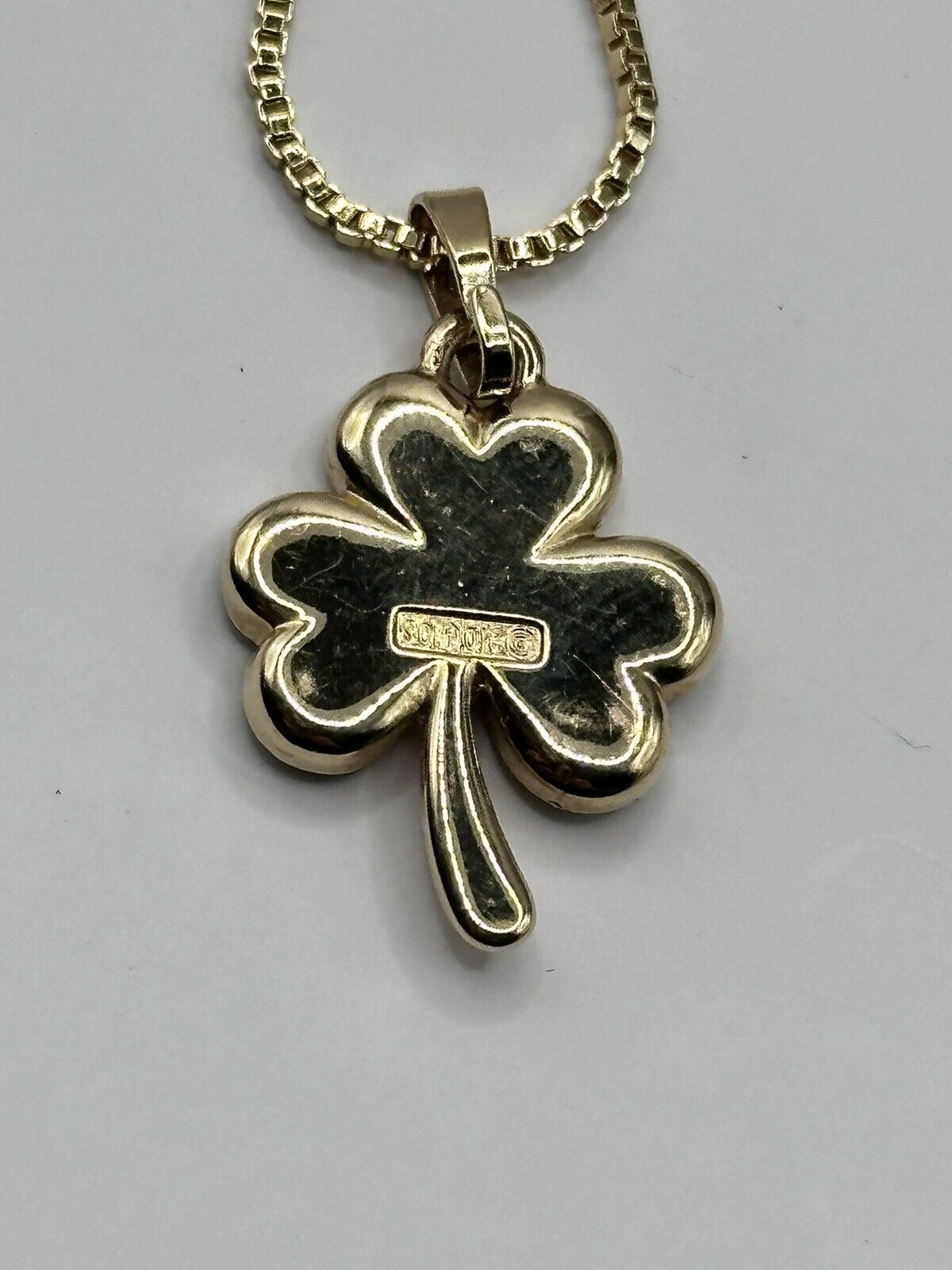 Vintage Sol D’Or Gold Plated Shamrock Lucky Pendant Necklace