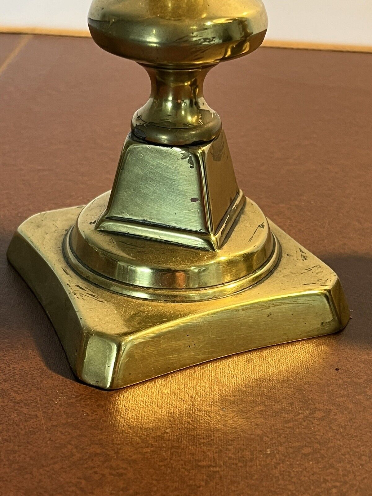 Georgian Antique Brass Candlesticks.