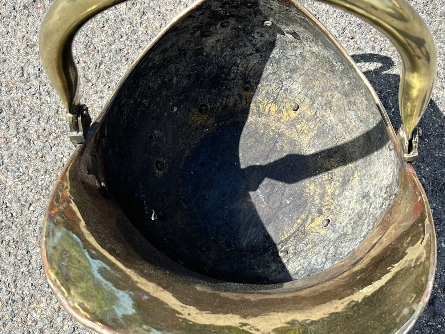 Brass & Copper Helmet Coal Bucket / Scuttle on Lions Paw Feet.