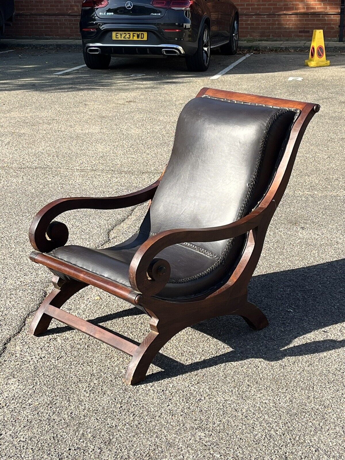 Brown Leather Armchair, Superb Quality, Very Well Made Piece Of Furniture.