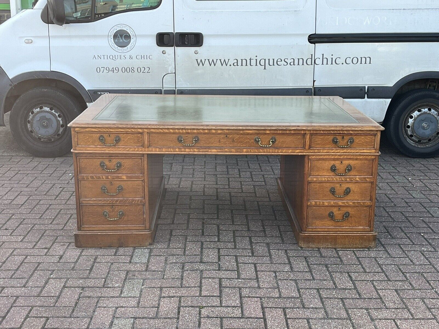 Victorian Mahogany 6x4ft  Double Sided Oak Partners Desk