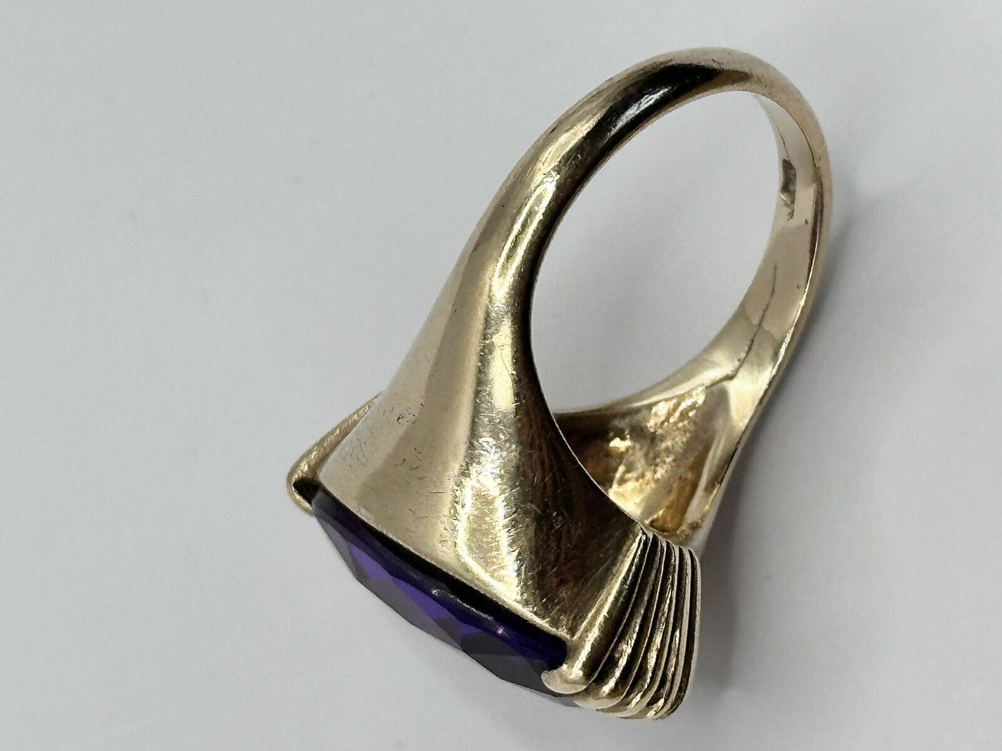 Vintage 9ct Gold Amethyst Statement Cocktail Ring