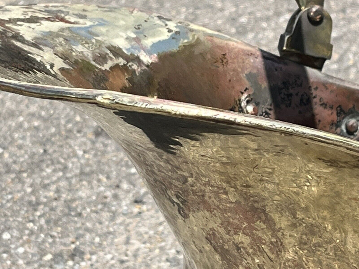 Brass & Copper Helmet Coal Bucket / Scuttle on Lions Paw Feet.