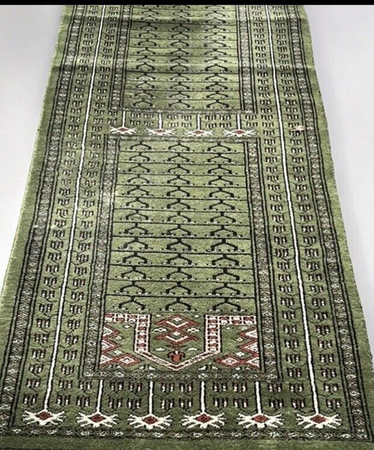 Green Runner Rug, Carpet 194 X 63 Cms