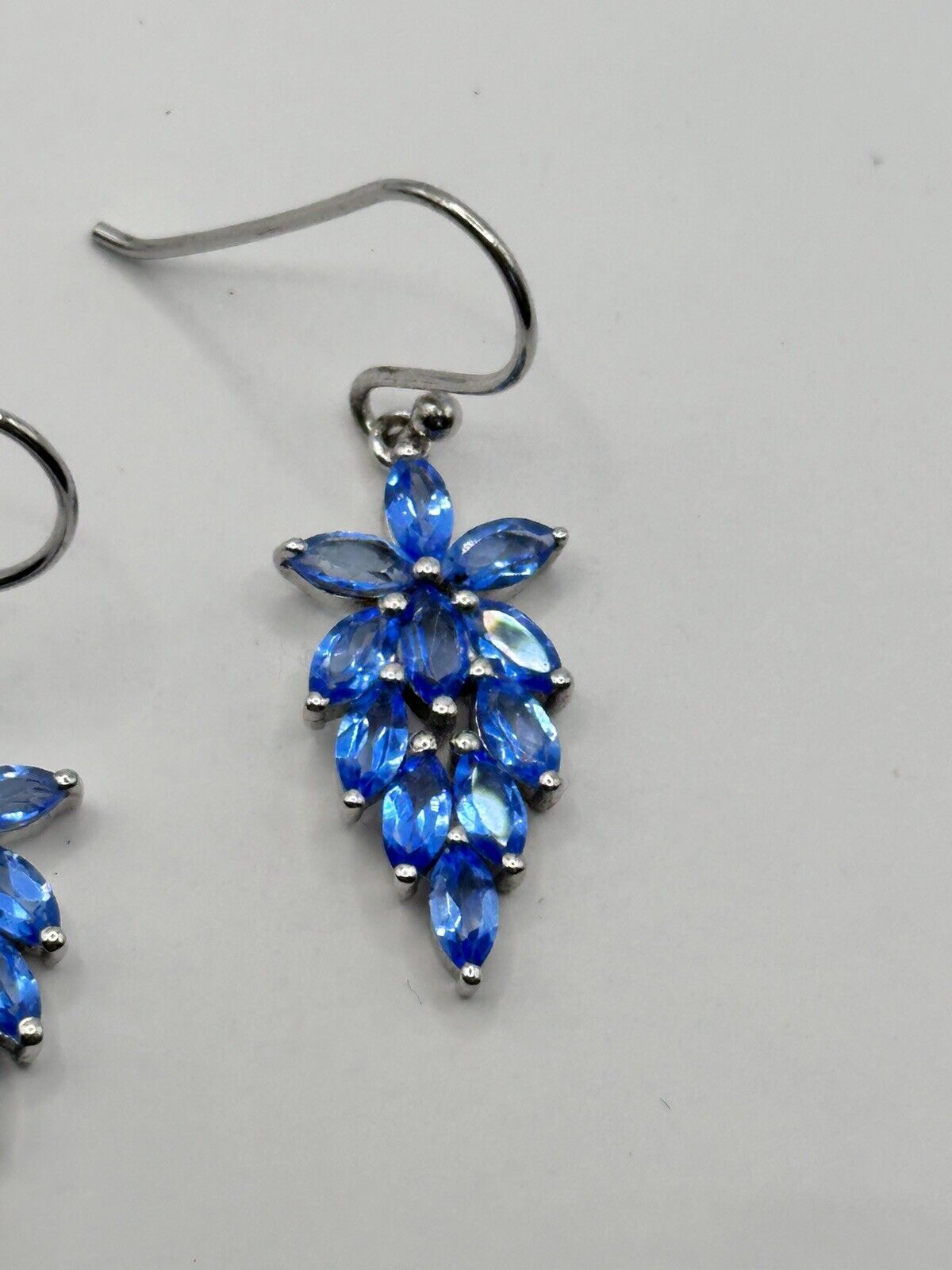 Vintage Silver 925 Blue Stone Drop Earrings